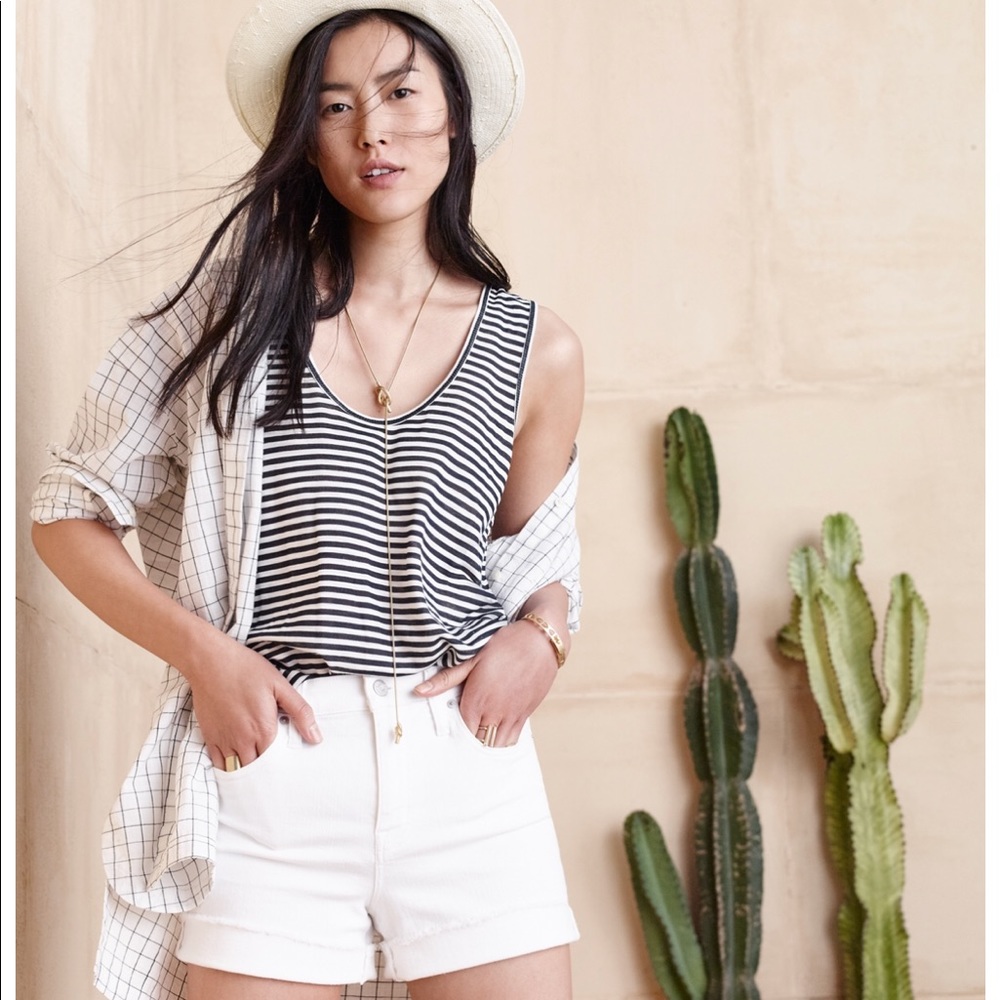 Madewell White Cuffed Shorts - Sz 28